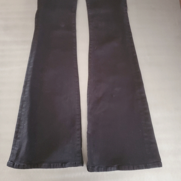 Frame Denim Le High Flare Black Jeans Stretch High Waisted Film Noir Size 24 - Picture 3 of 13
